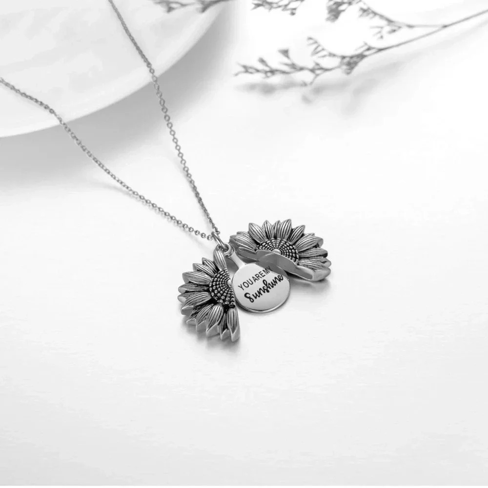 1 LEFT! You Are My Sunshine Silver Plated Necklace